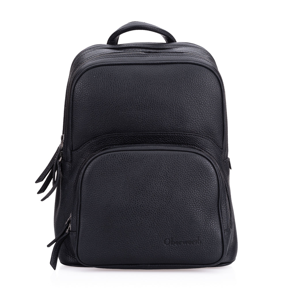 Mochila para cámara Oberwerth Q Backpack (tablet de 13") - Cuero - Negra con forro rojo