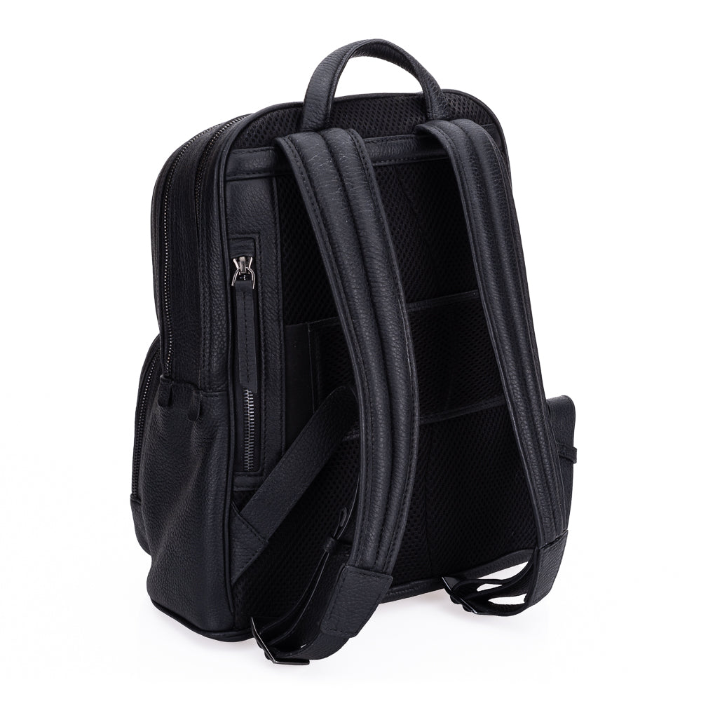 Mochila para cámara Oberwerth Q Backpack (tablet de 13") - Cuero - Negra con forro rojo