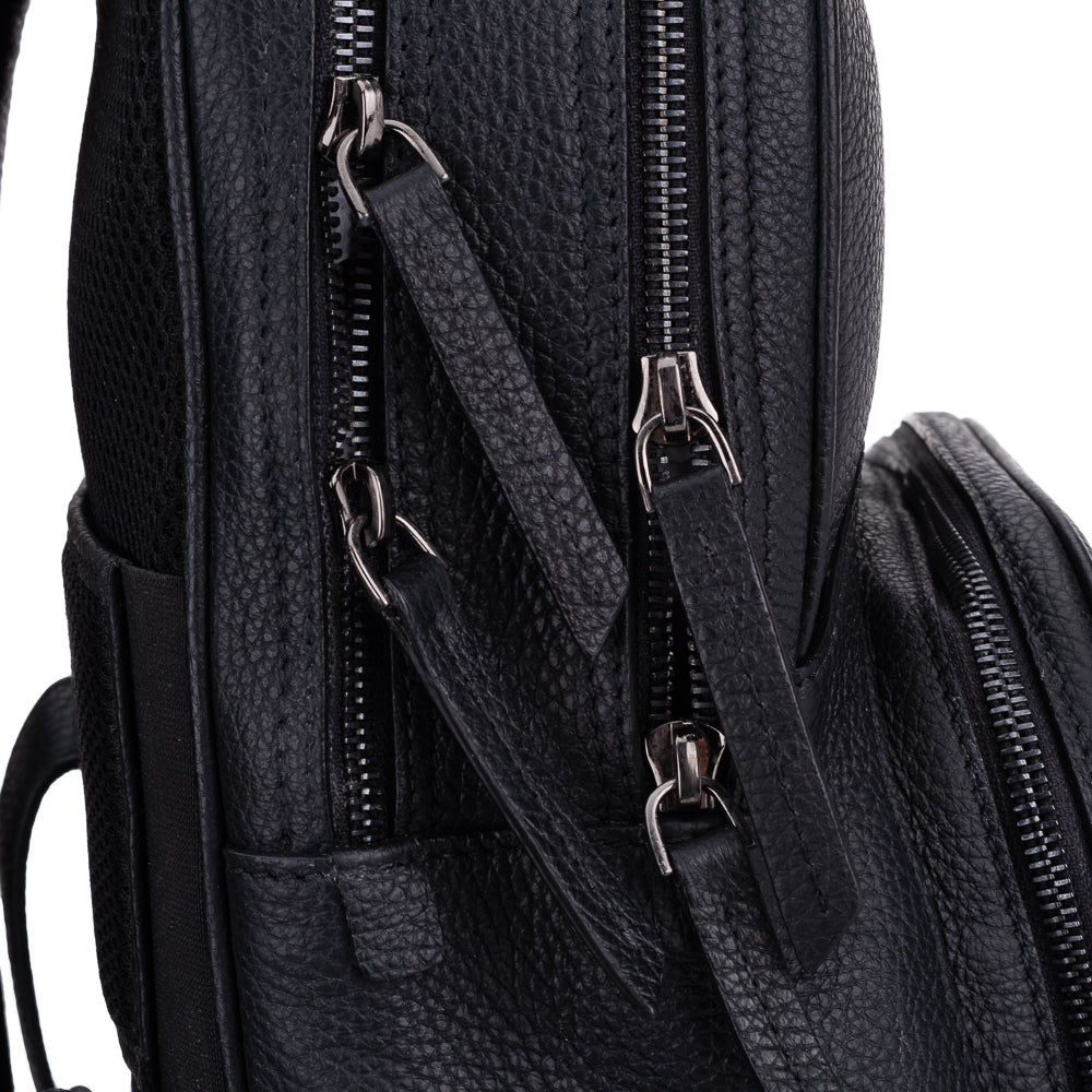 Mochila para cámara Oberwerth Q Backpack (tablet de 13") - Cuero - Negra con forro rojo