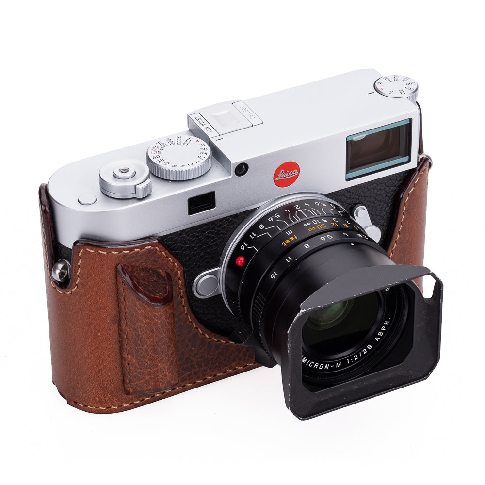 Funda tipo media Arte di Mano Aventino con tapa de batería avanzada para Leica M11 - Rally Volpe
