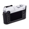 Arte di Mano Aventino Half Case with Advanced Battery Door for Leica M11 - Minerva Black with White Stitching