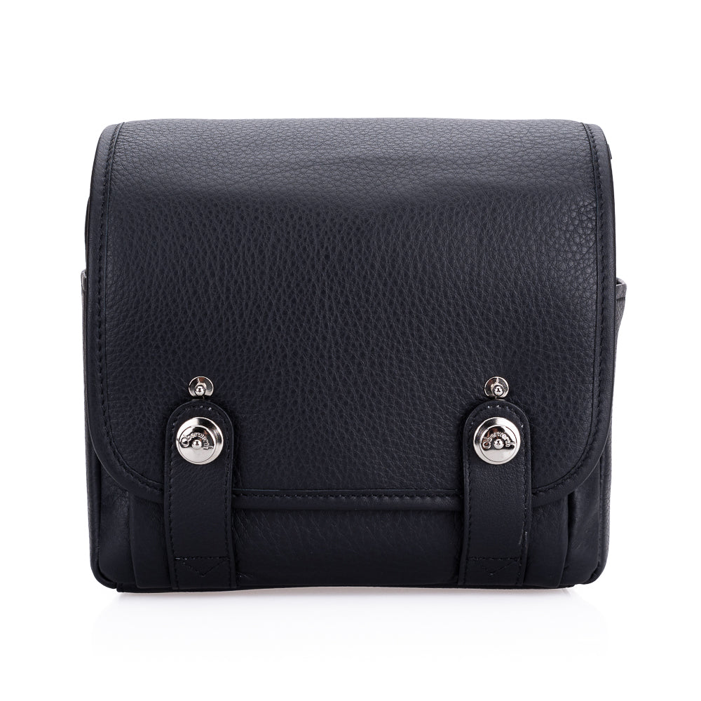 Bolso para cámara de piel Oberwerth M11, negro con costuras negras
