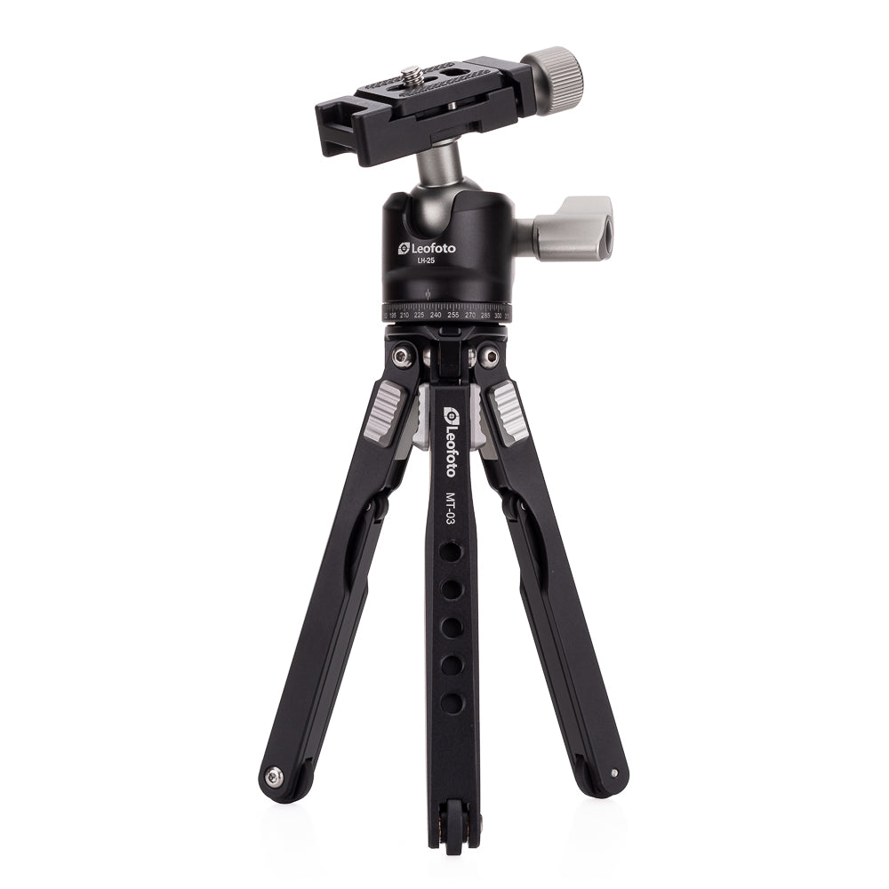 Kit de trípode de mesa Leofoto MT-03+LH-25, negro