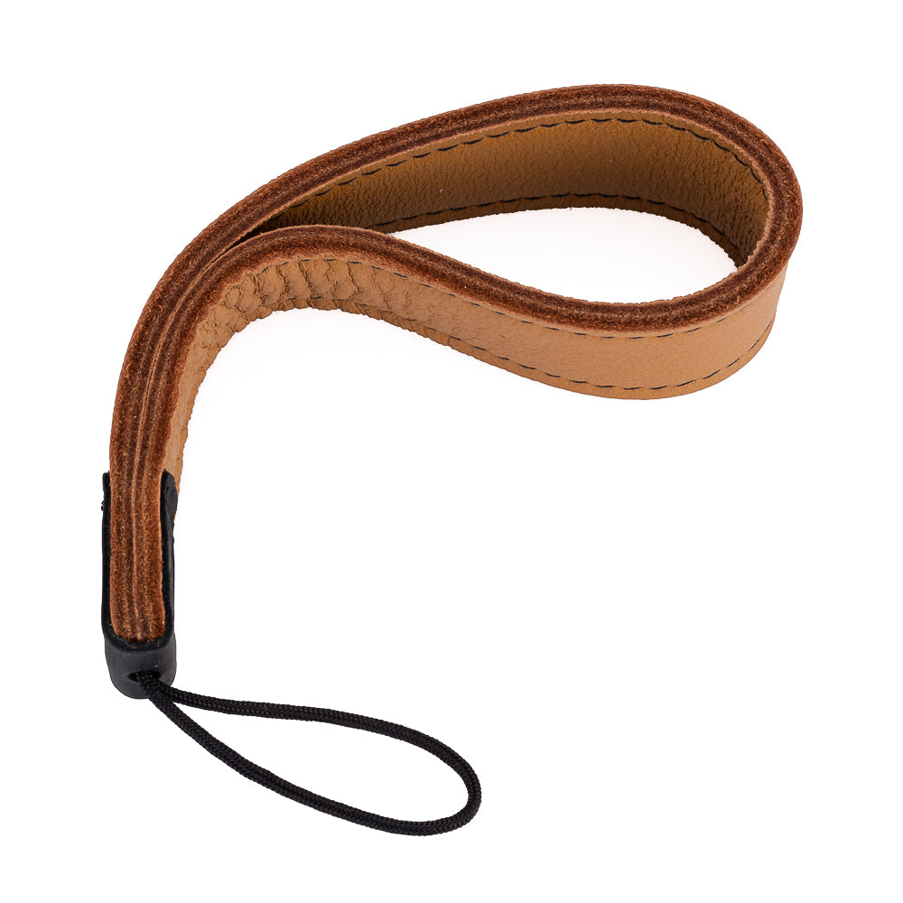 Correa de muñeca de piel de alce EDDYCAM (Sling 1), natural/natural con costuras negras