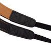 EDDYCAM Elk Leather Neck Strap, 35mm Wide, Black/Natural with Natural Stitching