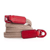 Arte di Mano Waxed Cotton Neck Strap - Beige Cotton with Buttero Red Leather Accents