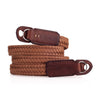 Arte di Mano 120cm Extra Long Waxed Cotton Neck Strap - Brown Cotton with Rally Volpe Leather Accents