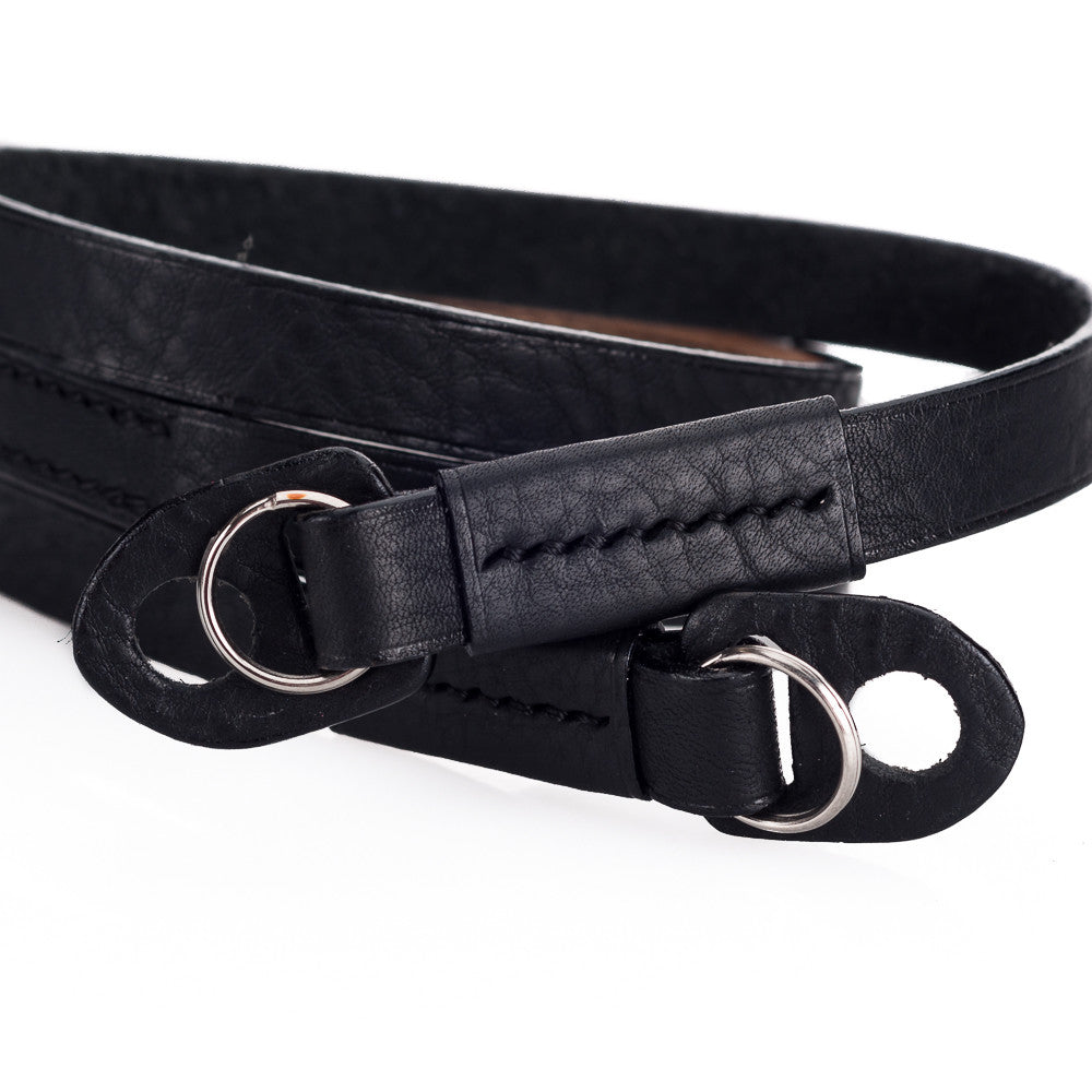 Correa para el cuello cómoda Arte di Mano, 95 cm - Minerva negra con costuras negras