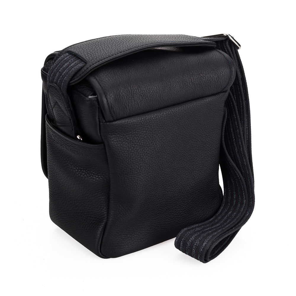 Bolso de cámara pequeño de cuero George de Oberwerth, negro