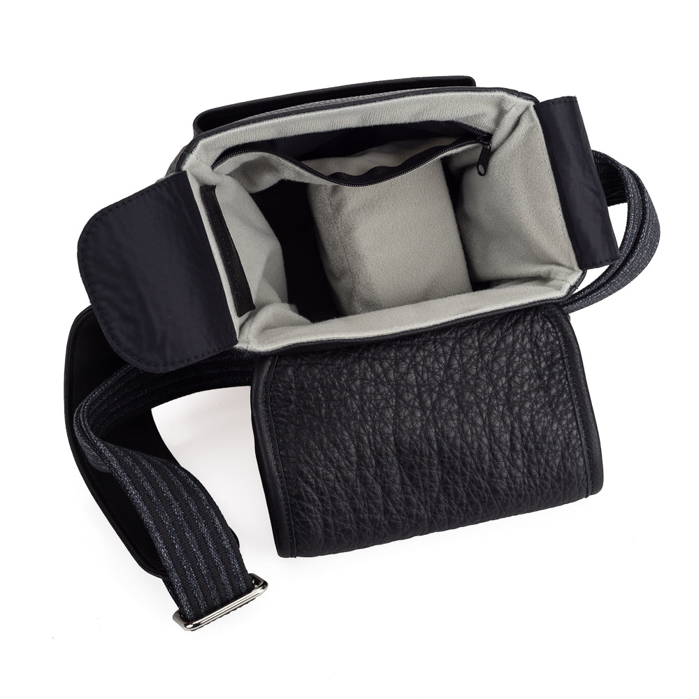 Bolso de cámara pequeño de cuero George de Oberwerth, negro