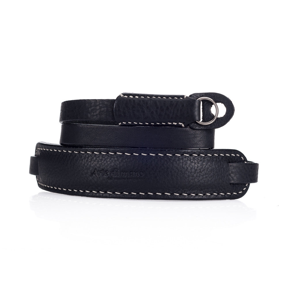 Correa para el cuello Arte di Mano Classic, XL, 120 cm - Negro Minerva con costuras blancas