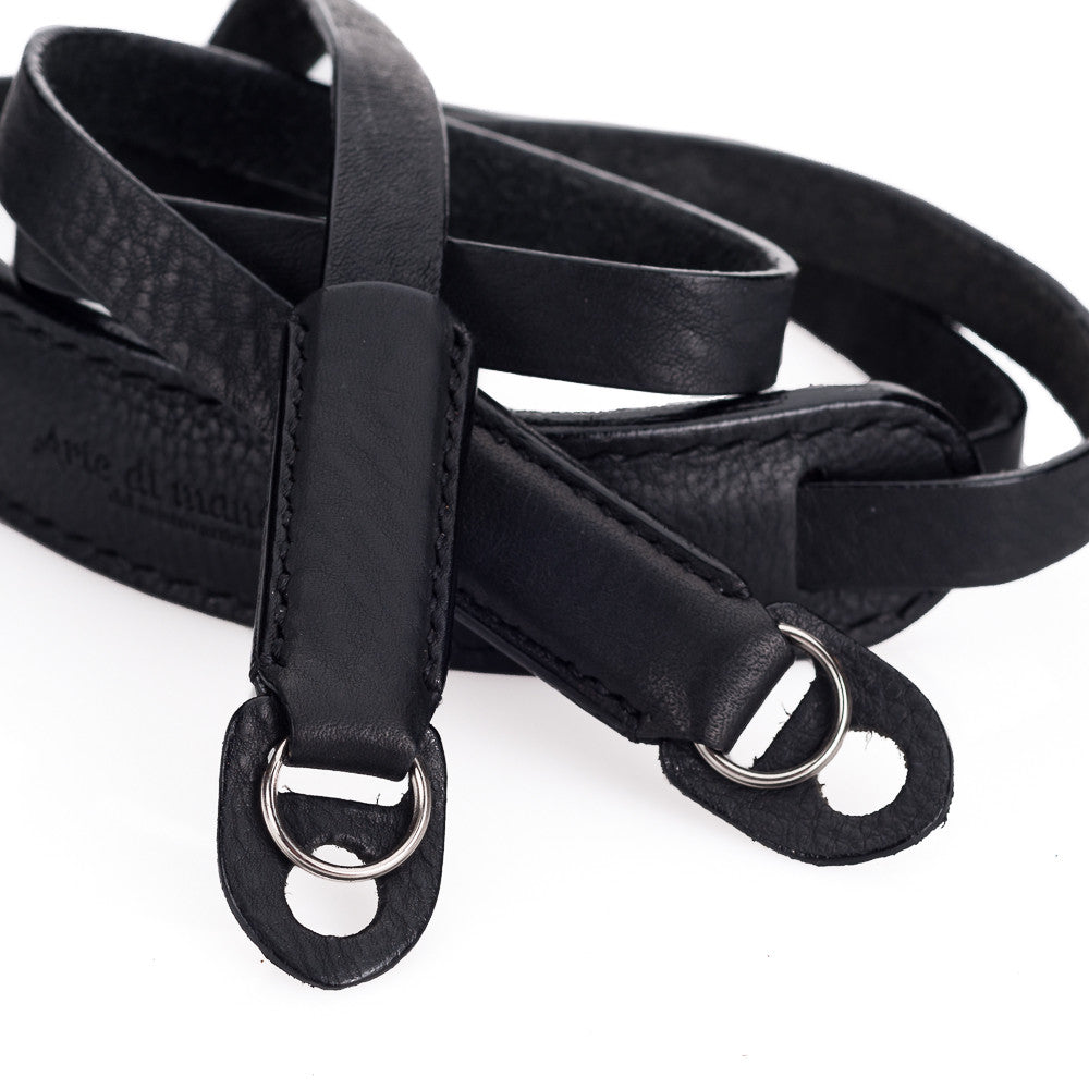Correa para el cuello Arte di Mano Classic, XL, 120 cm - Negro Minerva con costuras negras