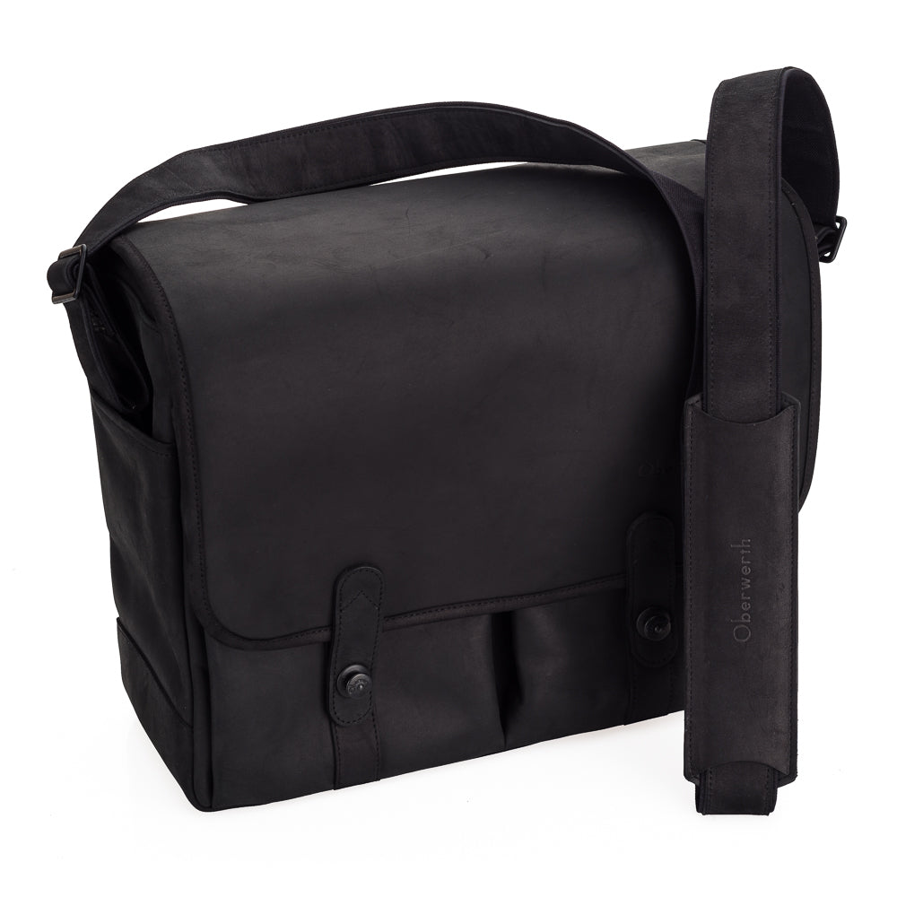 Bolso para cámara Oberwerth SL, grande, negro con forro rojo