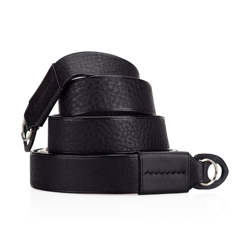 Correa para cuello cómoda Arte di Mano, ancha, XL, 120 cm - Minerva negra con costuras negras