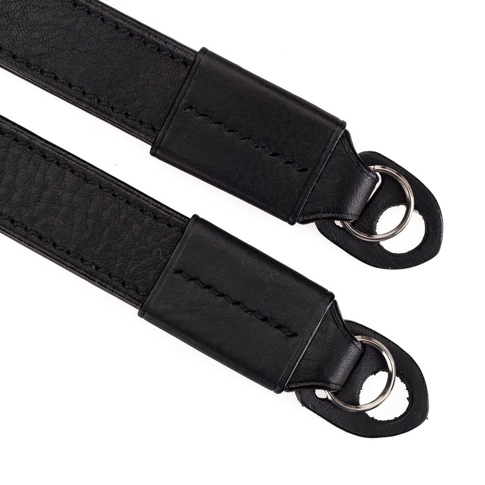 Arte di Mano Comodo Correa para el cuello, Ancha, Reforzada, XL, 120cm - Negro Minerva con Costuras Negras
