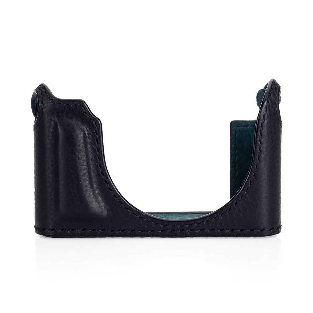Funda media Arte di Mano para Leica D-Lux 7 y Typ 109 - Minerva Black con costuras negras