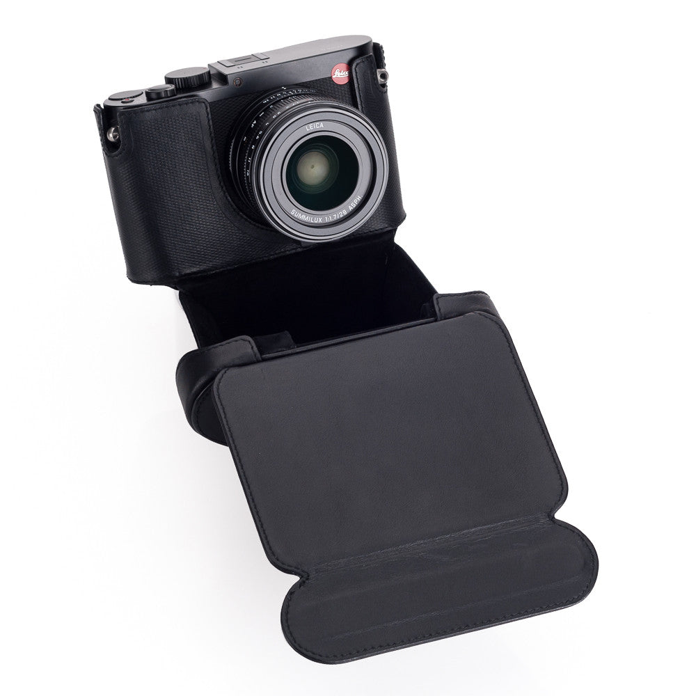 Funda de cuero Ever Ready para Leica Q, negra