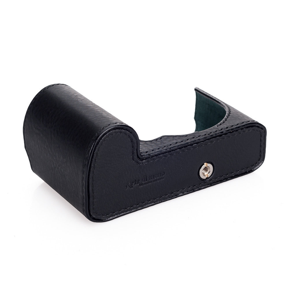 Funda media Arte di Mano para Leica SL (Typ 601) - Minerva Black con costuras negras