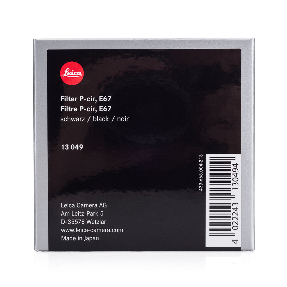 Filtro polarizador circular Leica E67, negro