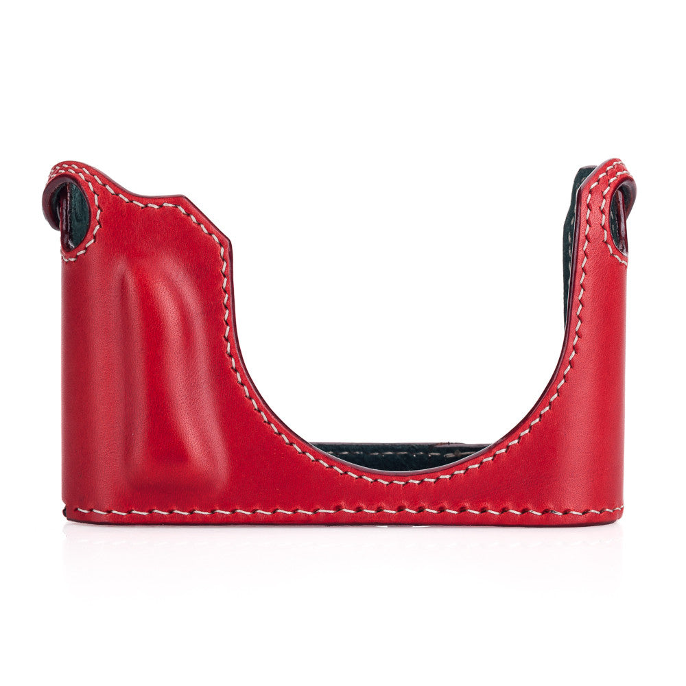 Funda de media carcasa Arte di Mano para Leica Q (Typ 116) con acceso a la batería - Buttero Rojo