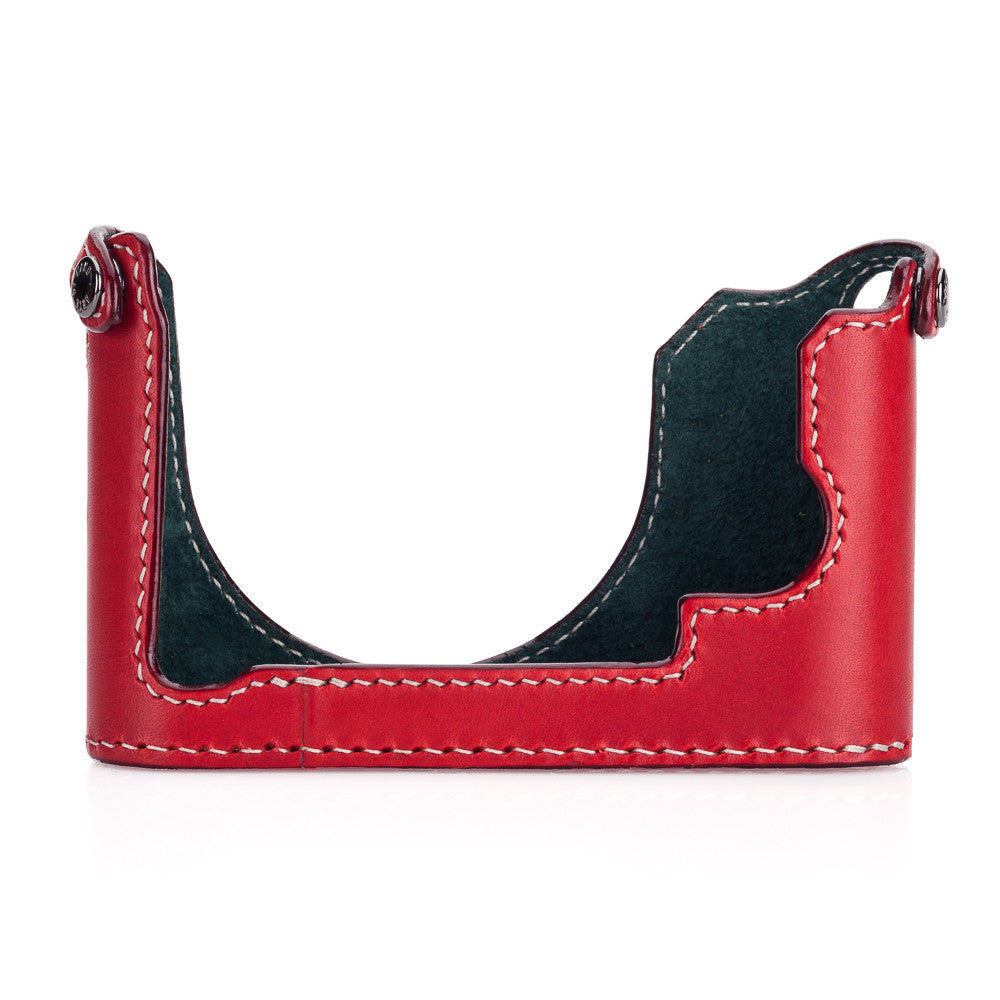 Funda de media carcasa Arte di Mano para Leica Q (Typ 116) con acceso a la batería - Buttero Rojo