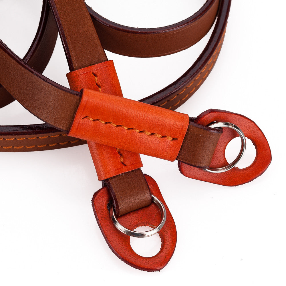 Correa para cuello cómoda Arte di Mano, 95 cm - Novonappa color canela con detalles en naranja Buttero