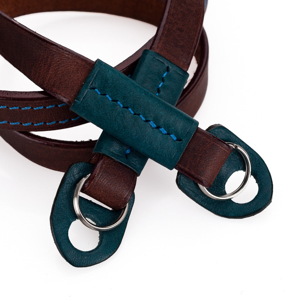 Correa para cuello Arte di Mano Comodo, 95 cm - Rally Volpe con detalles en Minerva Blue