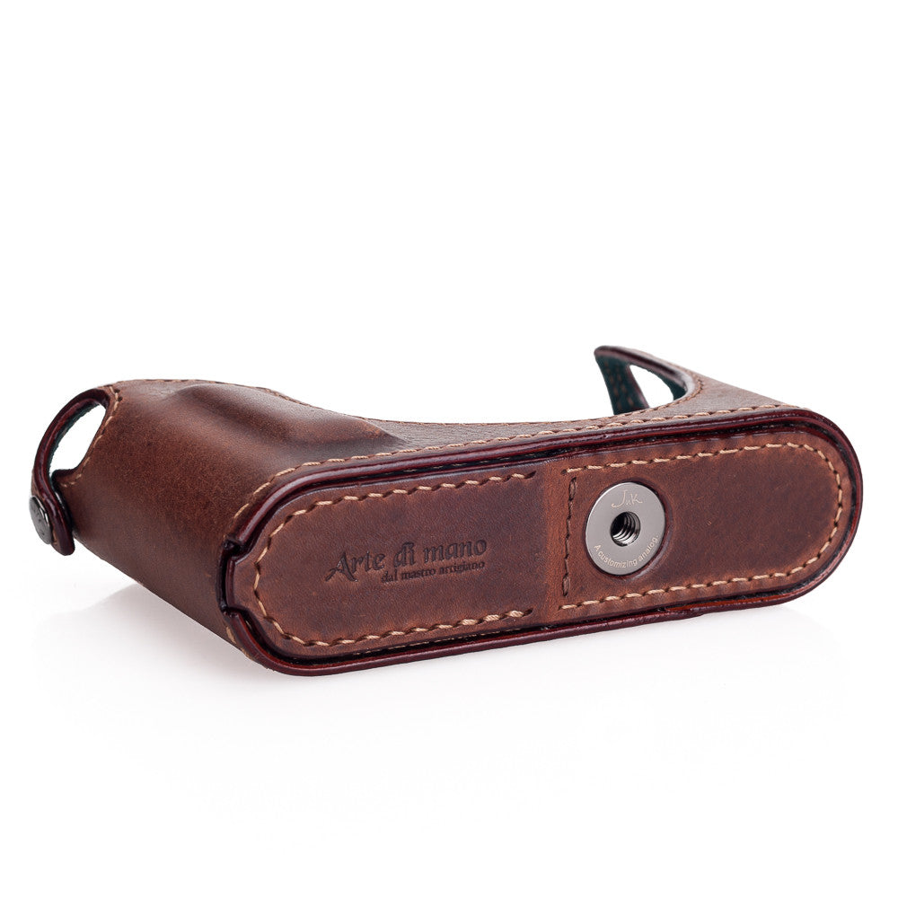 Funda de medio cuerpo Arte di Mano para Leica Q (Typ 116) con acceso a la batería - Rally Volpe
