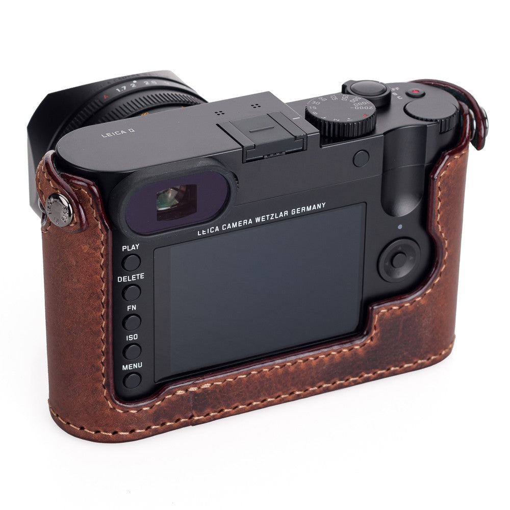 Funda de medio cuerpo Arte di Mano para Leica Q (Typ 116) con acceso a la batería - Rally Volpe