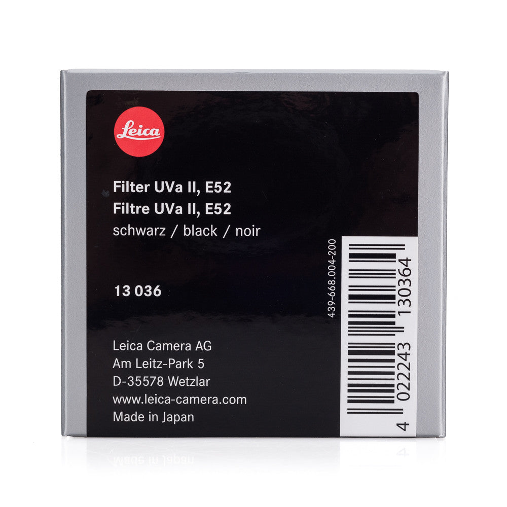 Filtro Leica UVa II, E52, negro