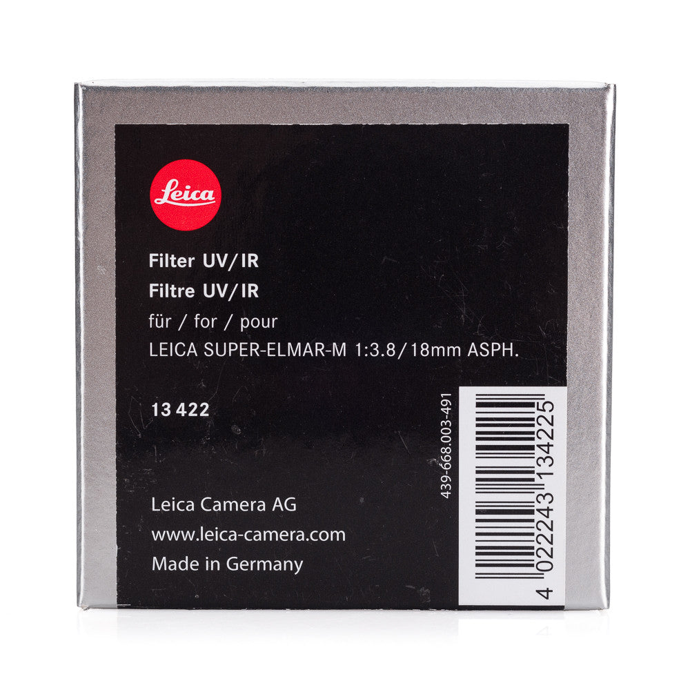 Filtro UV/IR Leica para 18mm/f3.8 ASPH
