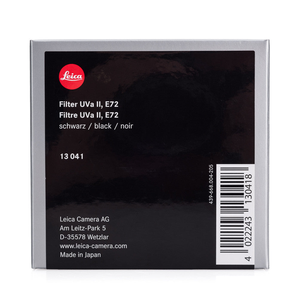 Filtro Leica UVa II, E72, negro