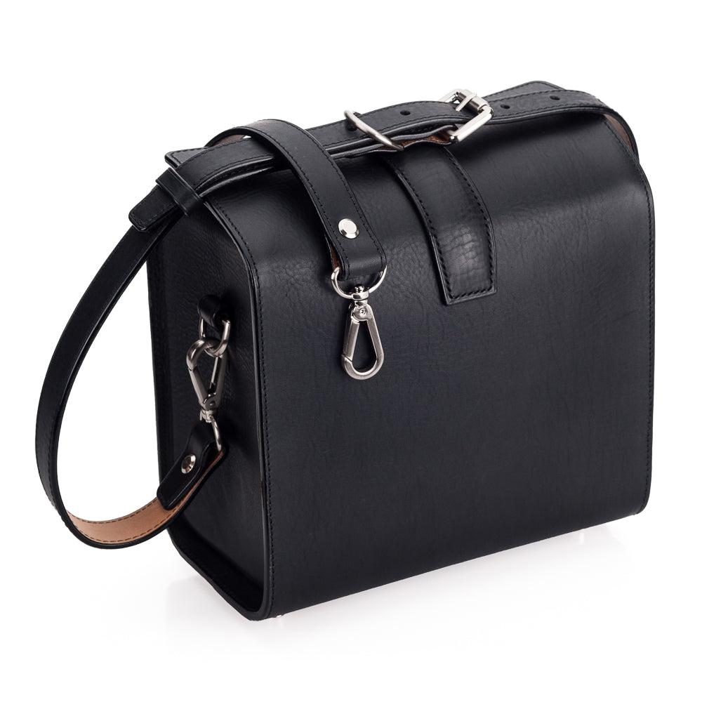 Bolso para cámara Arte di Mano Heritage - Minerva negro con pespuntes negros