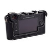 Arte di Mano Aventino Half Case for Leica CL with Battery Access Door - Minerva Black with White Stitching