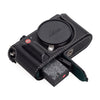 Arte di Mano Aventino Half Case for Leica CL with Battery Access Door - Minerva Black with White Stitching