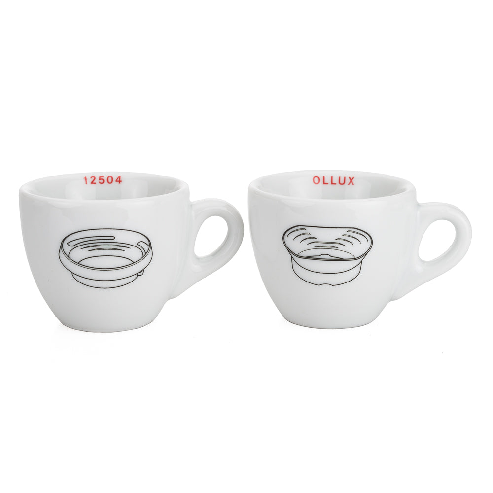 Legendarios parasoles de objetivo - Juego de 4 tazas italianas de porcelana para espresso
