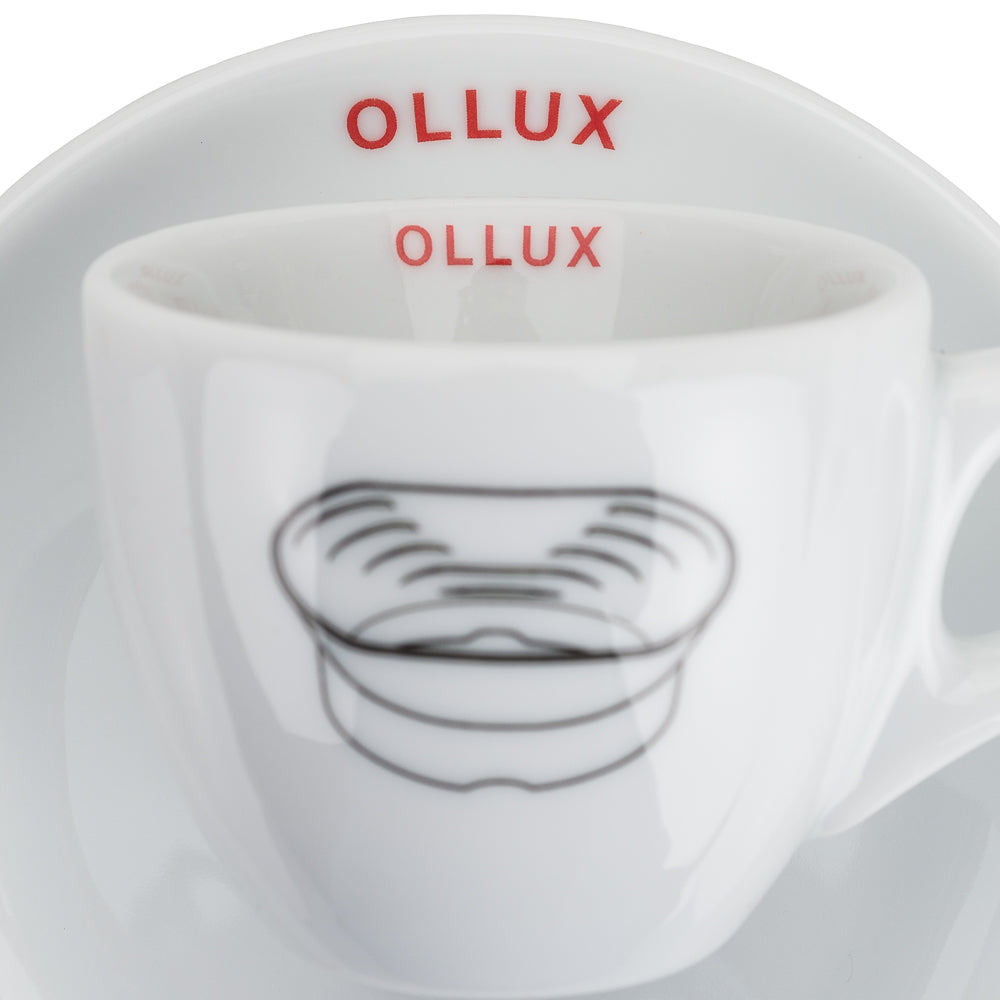 Legendarios parasoles de objetivo - Juego de 4 tazas italianas de porcelana para espresso
