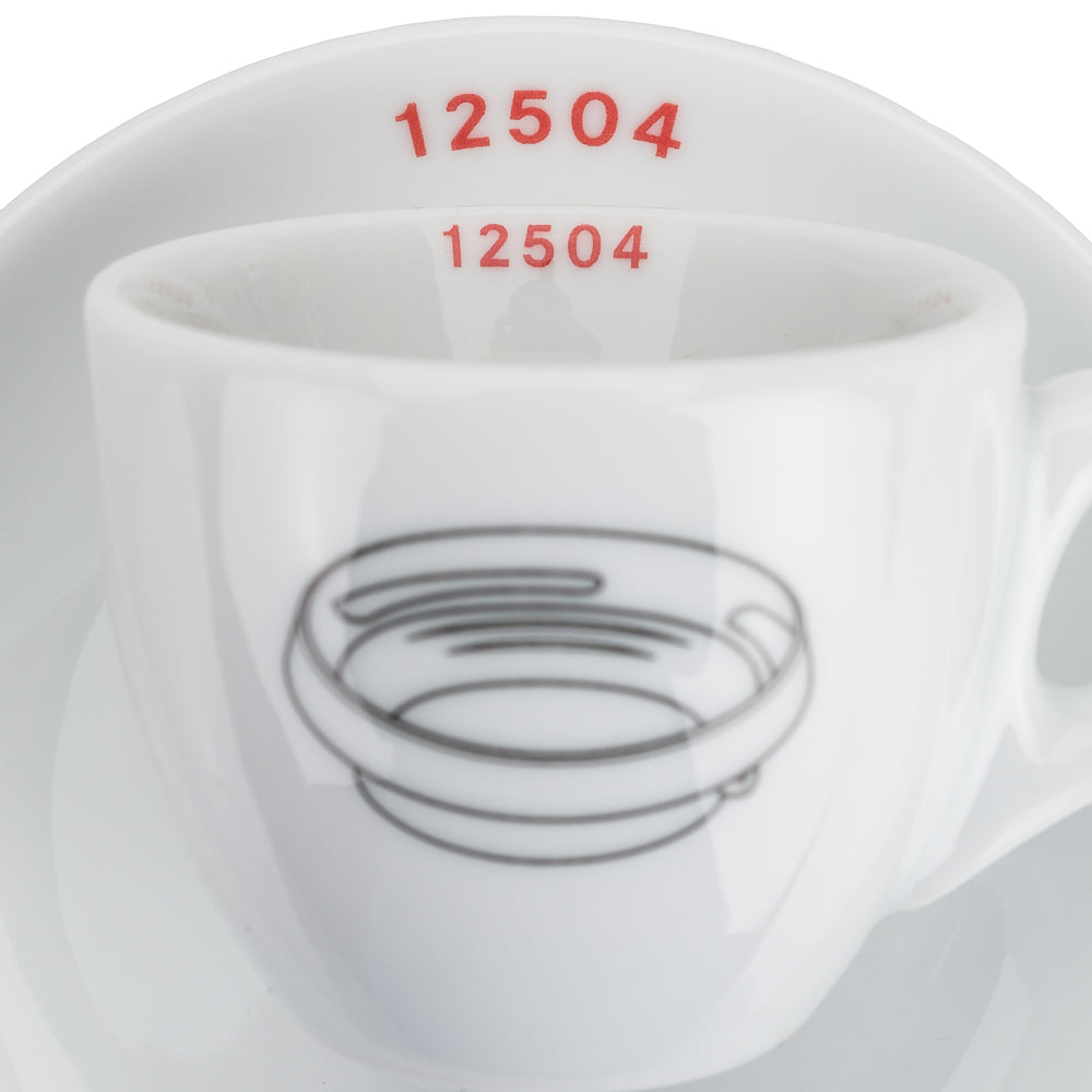 Legendarios parasoles de objetivo - Juego de 4 tazas italianas de porcelana para espresso