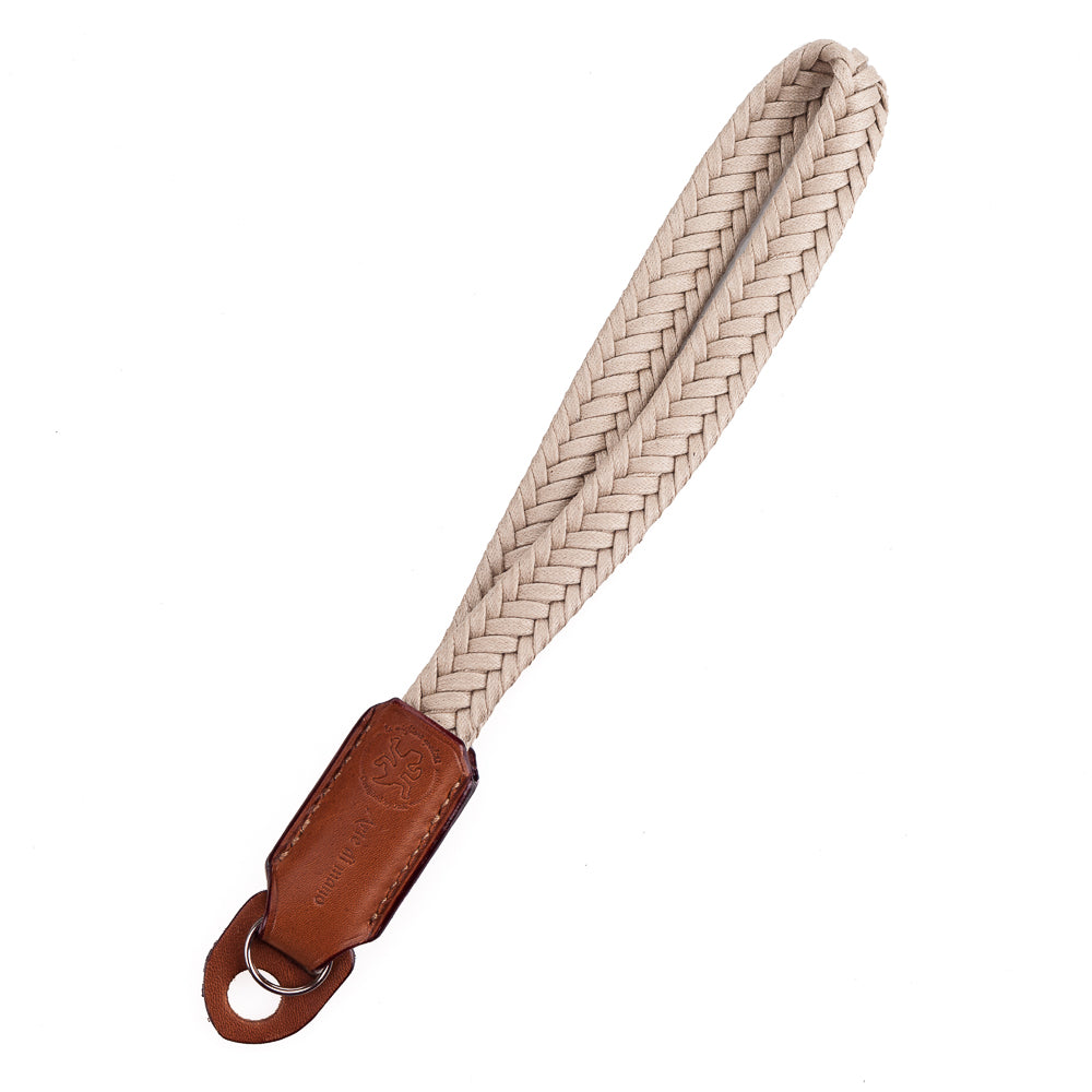 Correa para la mano de algodón encerado Arte di Mano - Algodón beige con detalles de cuero Novonappa Tan