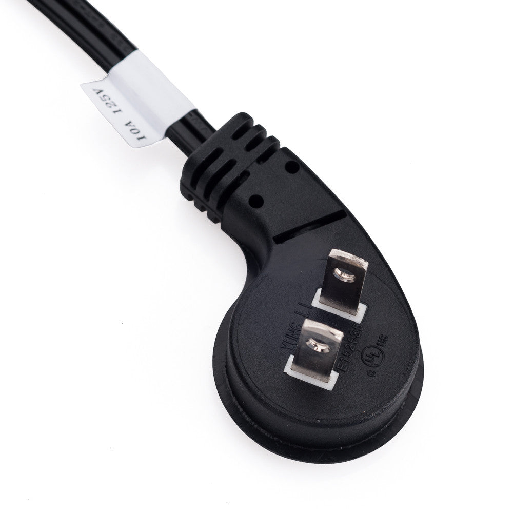 Cable de alimentación de perfil bajo de 1 pie para cargadores de batería