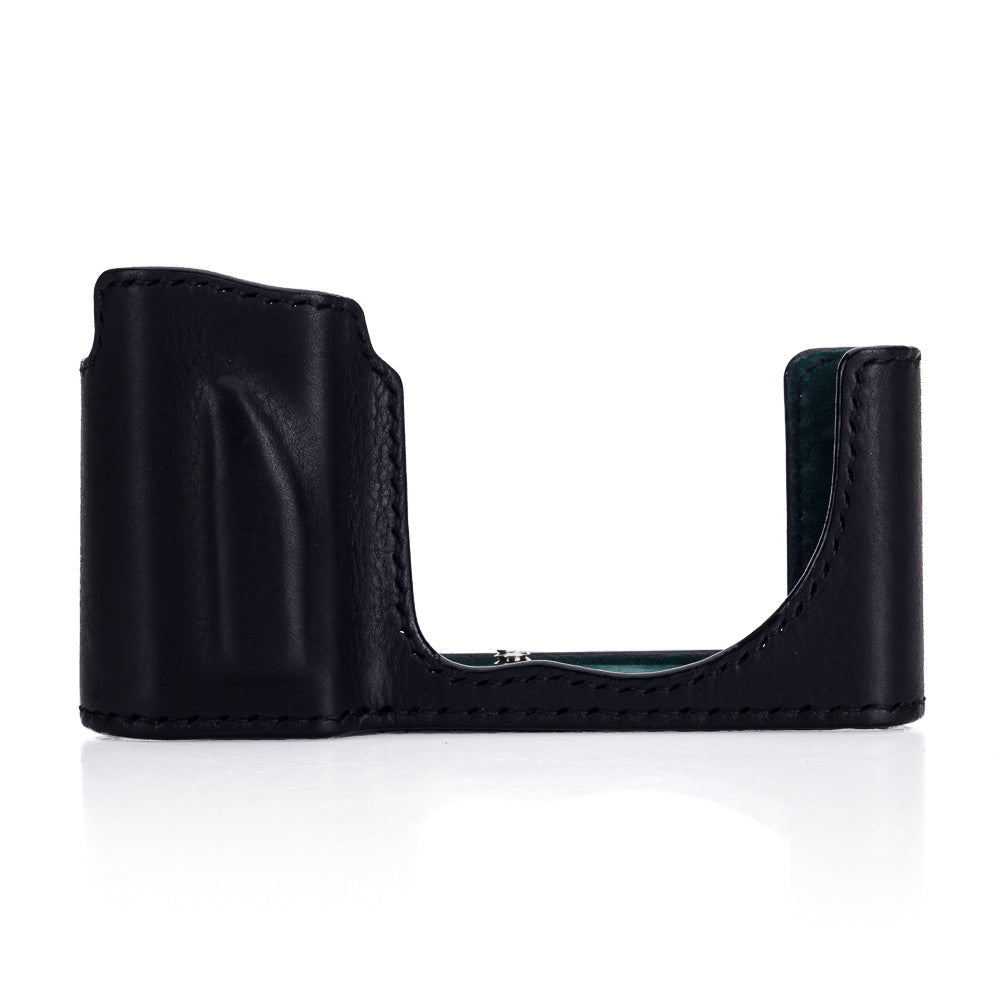 Funda semirrígida Arte di Mano para Leica TL2 - Minerva negra con costuras negras