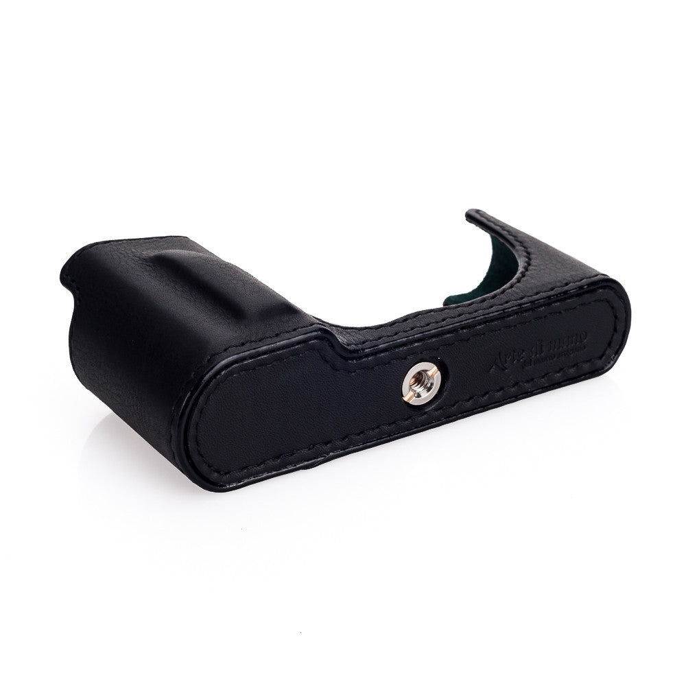 Funda semirrígida Arte di Mano para Leica TL2 - Minerva negra con costuras negras