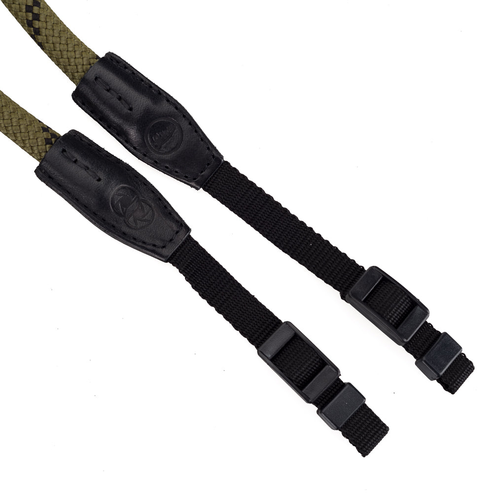 Correa de cuerda Leica de Cooph, oliva, 126 cm, estilo de lazo de nailon
