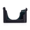 Arte di Mano Half Case for Leica M/M-P (Typ 240) for Regular Handgrip with Finger Loop Cutout - Minerva Black with White Stitching
