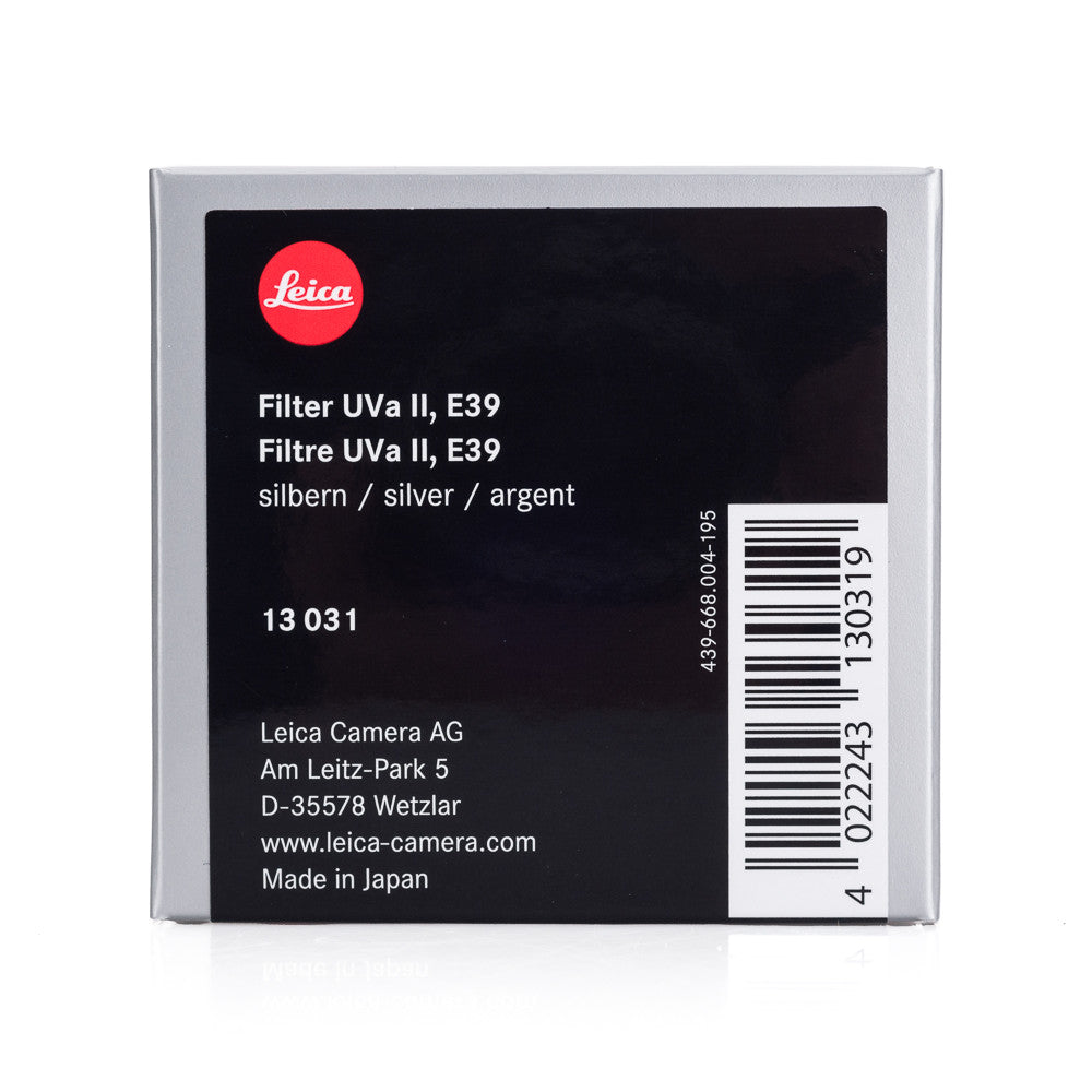 Filtro Leica UVa II, E39, plateado