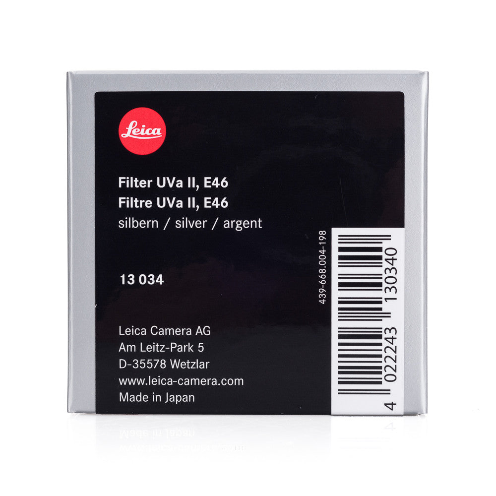Filtro Leica UVa II, E46, plateado