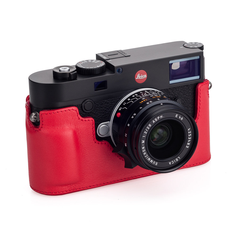 Protector de cuero rojo para cámara Leica M10