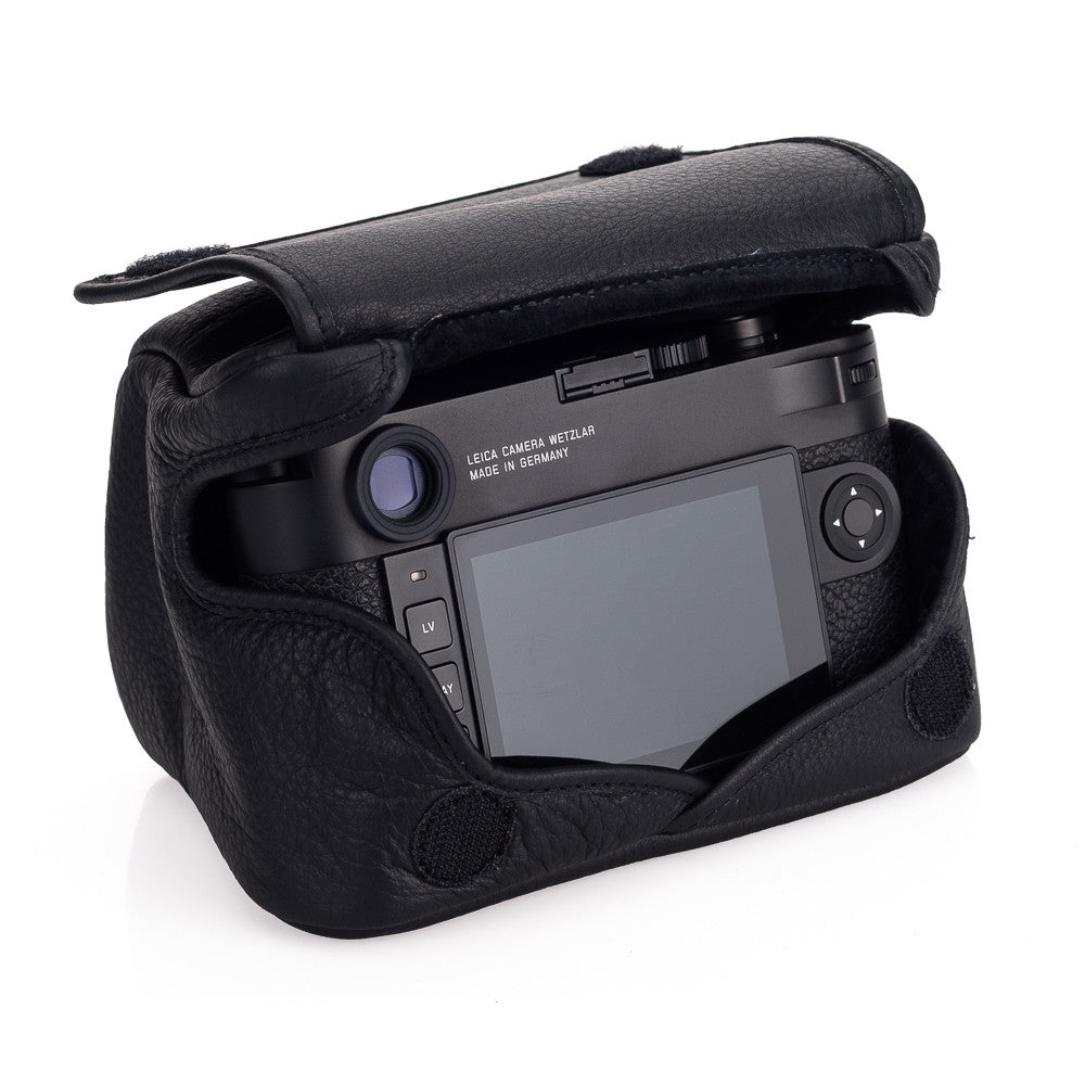 Funda de cuero para Leica M10, negra, corta