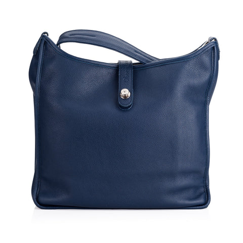 Oberwerth Kate Camera/Business Bag, Navy Leather with Silver Buckles, Clutch and Keywallet