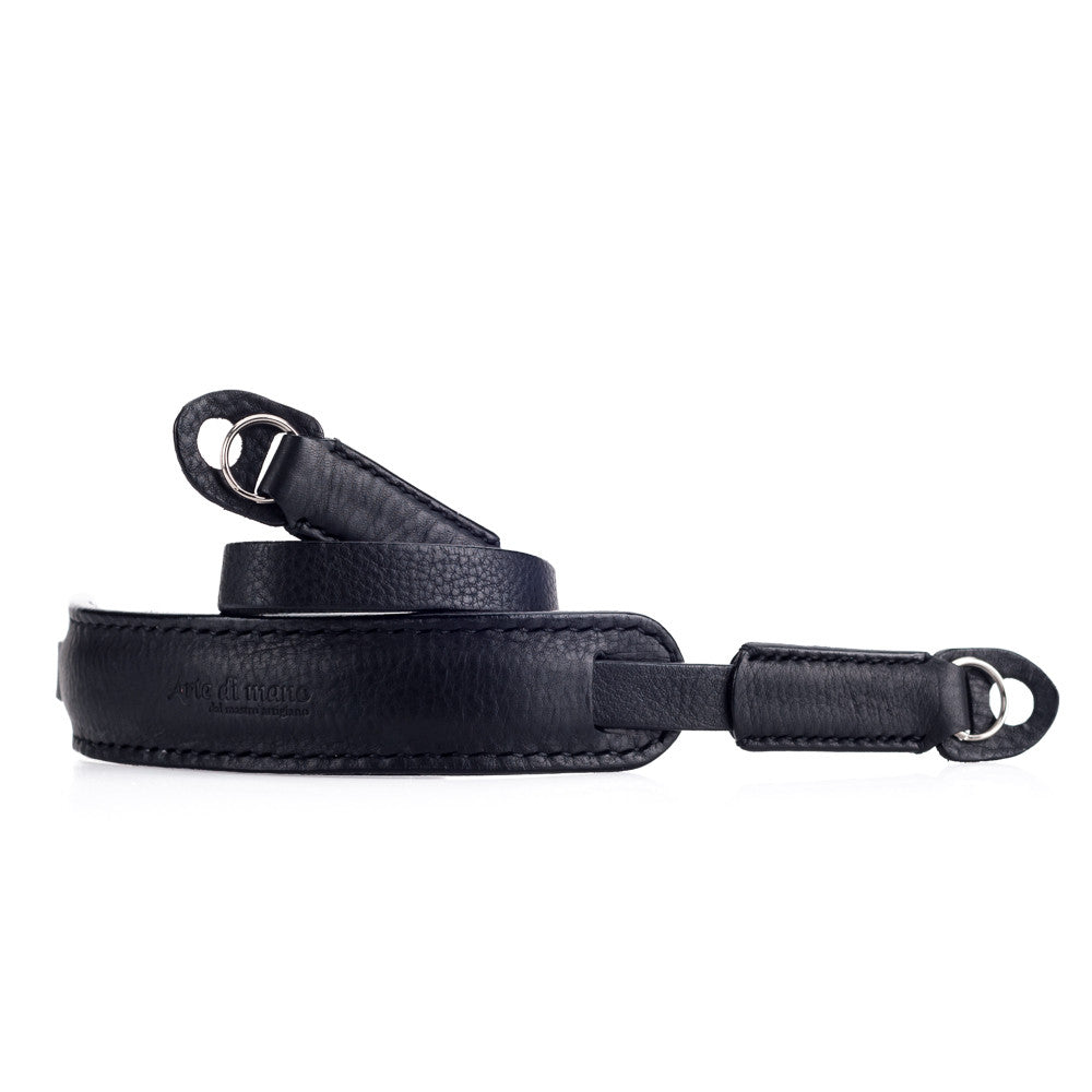 Correa para cuello clásica Arte di Mano, 95 cm - Minerva negra con costuras negras